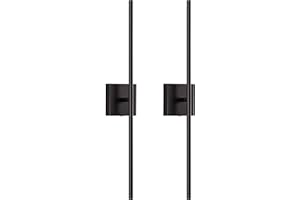 KDG Cordless Wall Sconces Set of 2, Wireless 5200mAh Rechargeable Battery Operated LED Wall Lamps with Remote, 360° Rotate Lightings for Wall Painting, Bedroom, Hallway, Night Light 23.6 inch (Black)