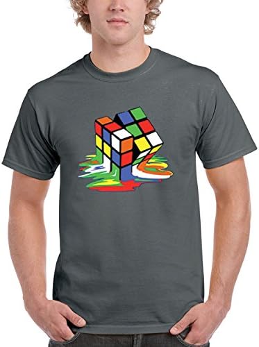 Big Bang Theory Melting Rubik's Cube Mens T-Shirt (M, Charc)