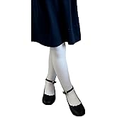 COTTON DAY Kids Girls School Dress Cotton Tights Black White Navy Blue Burgundy