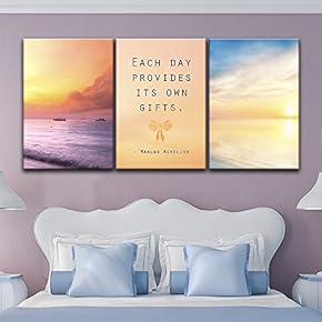 3 Panel Seascape at Sunset Time with Inspirational Quotes Gallery 16 x24 x 3 Panels