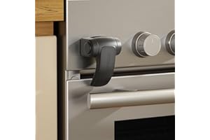 EUDEMON 1 Pack Oven Lock,Baby Proofing Oven Door Lock, Child Safety Oven Front Lock, Easy to Install & Use no Tools Need or Drill (Black)