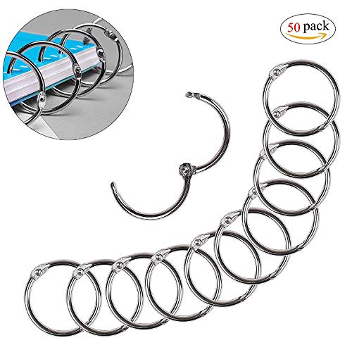 Zannaki 2 Inch (50 Pack) Loose Leaf Binder Rings, Nickel Plated Steel Binder Rings, Keychain Key Rings, Metal Book Rings, Silver, for School, Home, or Office - Thumbnail 7