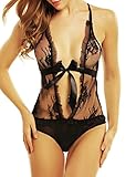Avidlove Women Sexy Lingerie Deep V One Piece Teddy Bodysuit