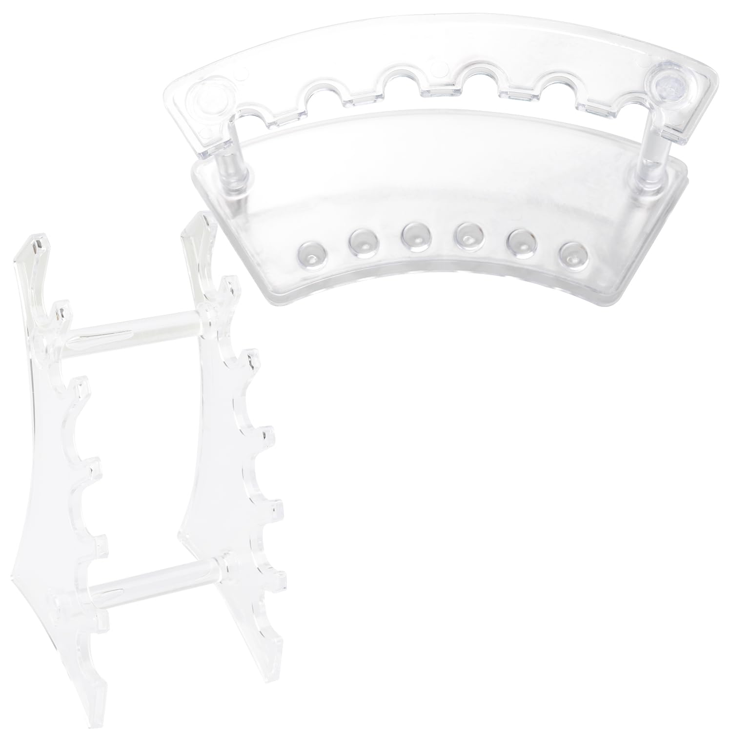 Tabanzhe 2 Pieces Transparent Acrylic Pen Stands - Versatile Display for Pens, Eyebrow Pencils, and Makeup Tools - Horizontal Pen Display Stands for Stationary, Office, Store