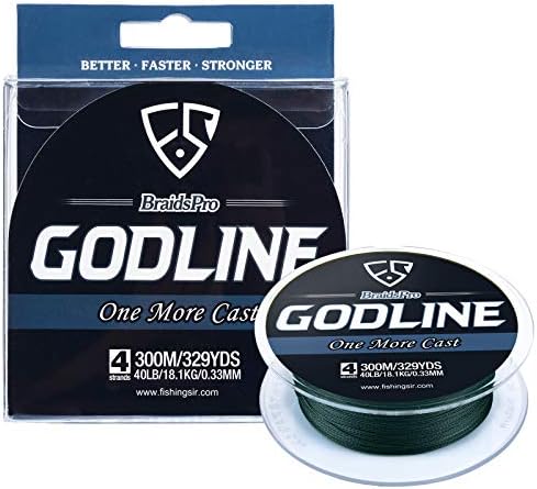 FISHINGSIR GODLINE Braided Fishing Line - Super Power Braid Lines - Abrasion Resistant Superline, 150-1094 Yds, 8-120LB