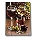 BANBERRY DESIGNS Lighted Wine Canvas Wall Art - LED Print - Wine Glasses with Wine Bottle and Grapes - Measures 16