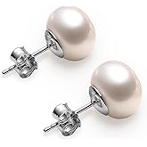VIKI LYNN Pearl Stud Earrings for Women 925 Sterling Silver Freshwater Cultured 3A Pearl Stud Earrings Women's Jewelry Earrings Mother's Day Wedding Valentines Day Gifts for Women, Brides, Mom, Her
