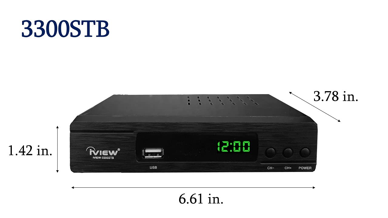 iView 3300STB ATSC Converter Box with Recording, Media Player, Built-in Digital Clock, Analog to Digital, QAM Tuner, HDMI, USB