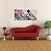 LevvArts - 4 Piece Canvas Print Wall Art Grey and Red Woman Painting Artwork Stretched and Framed Ready to Hang Modern Sexy Poster Bedroom Bathroom Decoration 12