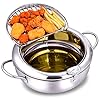Deep-Fryer-Pot304-Stainless-Steel-with-Temperature-Control-and-Lid-Japanese-Style-Tempura-Fryer-Pan-Uncoated-Fryer-Stainless-Steel-Cookware-Gas-Stove-Silver-20cm79inch Deep Fryer Pot,304 Stainless Steel with Temperature Control and Lid Japanese Style Tempura Fryer Pan Uncoated Fryer…