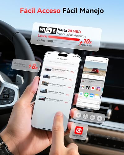 REDTIGER 4K Dashcam para Auto, 5.8GHz Wi-Fi6 GPS, SD 128GB Incluida, STARVIS 2, HDR, Pantalla IPS de 3.18",Gran Angular, Visión Nocturna, Grabación en Bucle, Sensor G, Soporta 512GB MAX(F7NP)