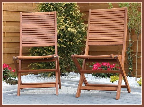 Amazon.de: 2er Set Gartenstühle, Gartenmöbel, Yellow Balau, geölt