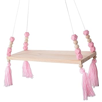 Buondac étagère Murale Suspendue En Bois Avec Corde Flottante Et
