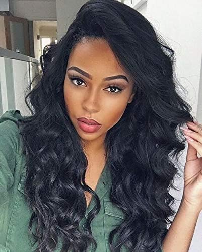 SHANELL Virgin Hair Glueless Human Hair Full Lace Wigs Brazilian Body Wave Hair Lace Wig with Baby Hair Bleached Knots For Black Women 130% Density Natural Color 10Inch