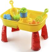 KandyToys Sand and Water Table with Lid and Accessories Kids Outdoor Play