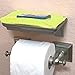 McLee Creations Wonder Shelf - Small Plastic Self Adhesive Bathroom Wall Mount Shelf - Fits Over Toilet Paper Holder - Designed for Smartphone and Flushable Baby Wipes (1, Satin Nickel with Holes)