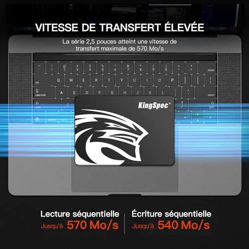 KingSpec 1TB 2.5" SATA SSD Festplatte Intern SATA 3 interne SSD 3D NAND Flash, kompatibel mit Desktop/Laptop thumbnail 2