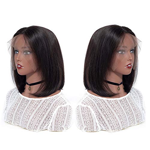 BLY-Short-Straight-Bob-Wigs-Brazilian-Virgin-Human-Hair-Lace-Front-Wigs-Human-Hair-12inch-13x4-Lace-Part-150-Density-Pre-Plucked-with-Baby-Hair