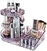 Sorbus Rotating Makeup Organizer Station Nail Bar, 360° Rotating Adjustable Carousel with Tray for Cosmetics, Skincare, etc. Great for Vanity, Bathroom, Bedroom (Purple)