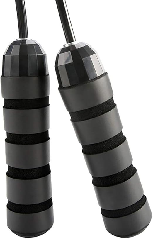 Amazon Co Jp なわとび ベアリングpvcスキップロープもつれフリーの長さ調節可能な滑り止めハンドルワークアウトエクササイズトレーニング 縄跳び Color Black Size 2 8m ホーム キッチン