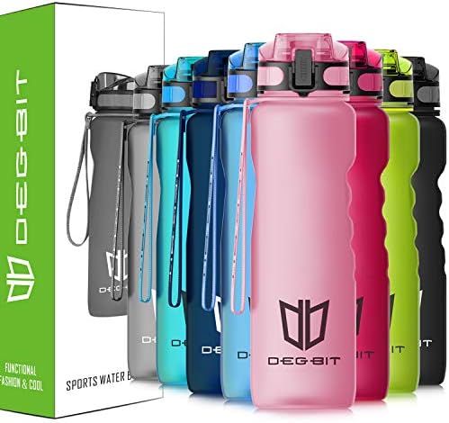 Degbit Leak Proof Motivational Water Bottle, 1L/500/350ml BPA Free Sports Water Bottles with Times to Drink, Filter & Lock Lid, Tritan Plastic Drinks Bottle for Running, Gym