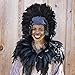 Black Carnival Costume Feather Headdress - Halloween Cosplay Party Hair Accessories