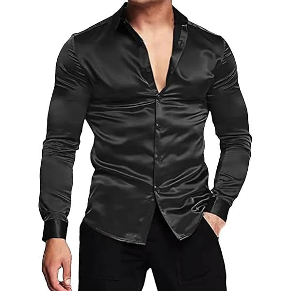 Satin Shirt Button Down Party Shirts Purple Silk Shirt Expensive Dress Shirts Men's Dress Shirts Slim Satin Shirt Button Down Party Shirts Purple Silk Shirt Expensive Dress Shirts Men's Dress Shirts Slim