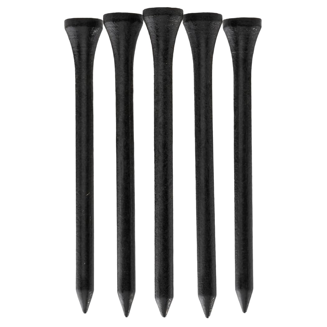 100 PCS Bamboo Golf Tees | Multiple Colours & Sizes | Eco Friendly & Sustainable Bamboo Golf Tees (83mm Black) — image 1