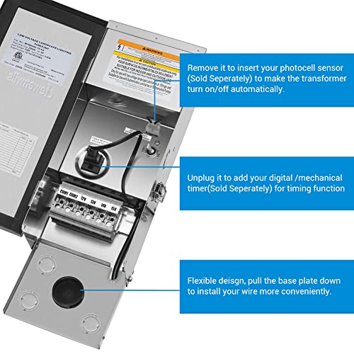 DEWENWILS 200W MultiTap Low Voltage Transformer, 120V AC to 12V/13V