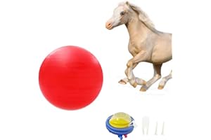PLEURO Horse Ball Training Toy, Large Ball Horse Toys,Anti-Burst Horse Exercise Ball Toy with Inflator Pump for Horse Lamb Goat Enterainment Toy Ball (30", Red)