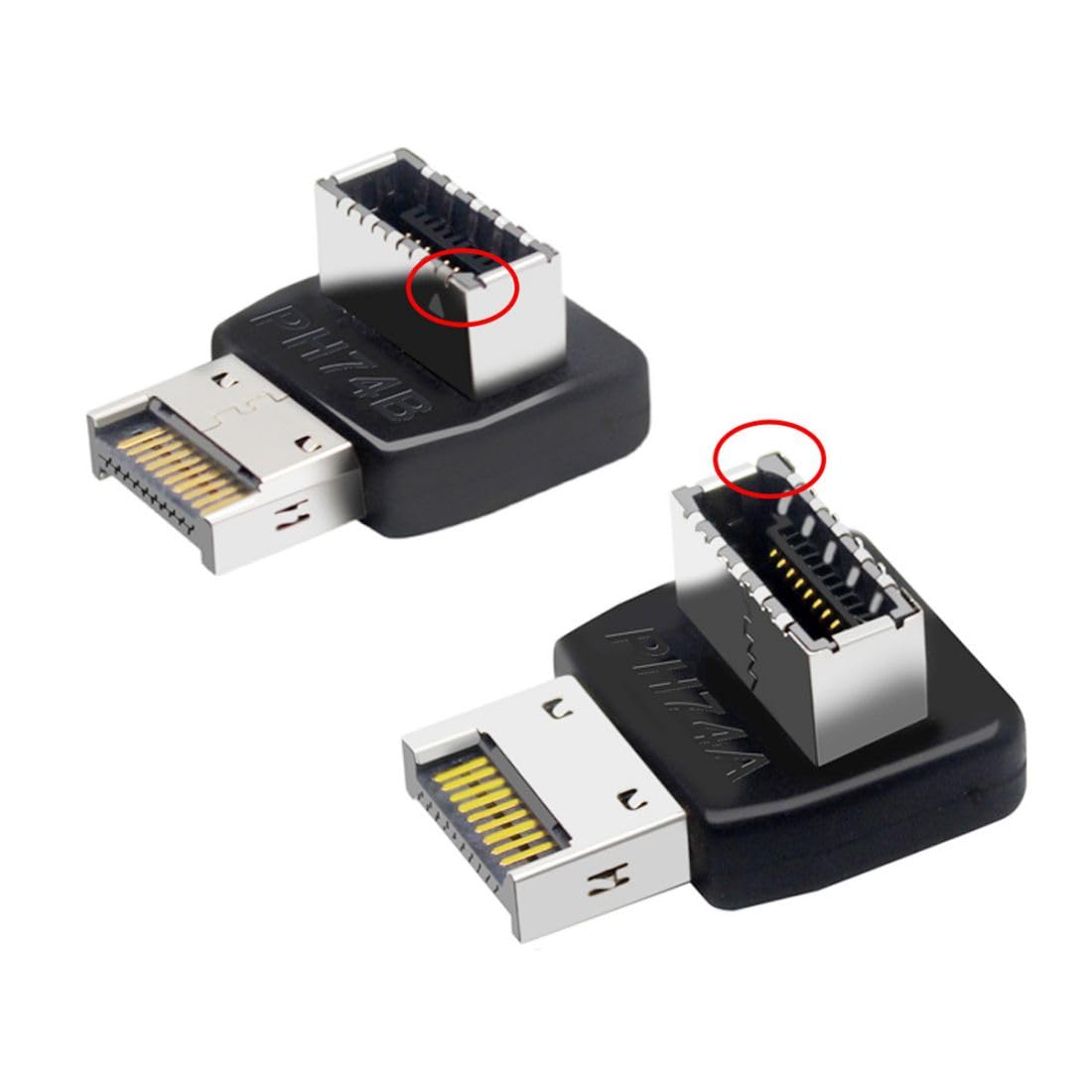 2pcs CY Type-E USB 3.1 Front Panel Header Male to Female Motherboard Extension Data Adapter