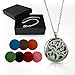 Essential Oil Diffuser Necklace for Aromatherapy with Two Silver Stainless Steel Adjustable Chain Necklaces, and the Tree of Life Locket Jewelry Design, for Women, Girls