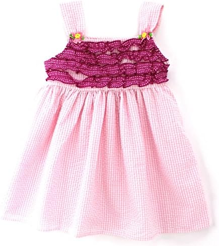 Forever Magic Girls Seersucker Tank Dress (2T, Baby Pink Dot)