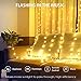 AMIR Upgraded Window Curtain String Lights, Sound Activated Function Can Sync with Any Voice, 9.8 FT 300 LED USB Powered Room Decor Lights, Wedding Party Birthday Christmas Halloween Decorations
