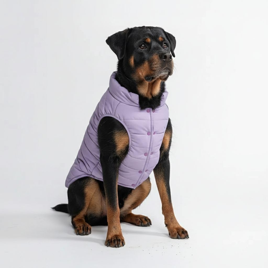Spark Paws Dog Winter Jacket, Water-Resistant Coat, Warm Reflective Windproof Fleece-Interior, for Medium and Large Dogs - Lilac - 4XL Image