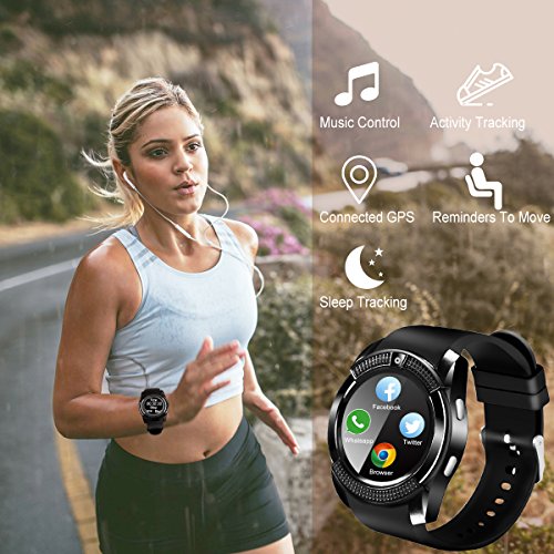 Bluetooth Smart Watch With Camera Touch Screen Smartwatch Unlocked Smart Wrist Watch With Sim Card Slot Fitness Tracker For Android Smartphone Samsung IOS Apple Iphone 7 8 X Sony Men Women Kids