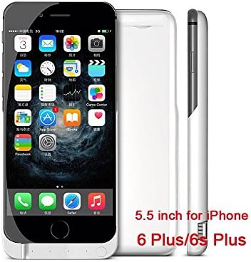 Grandey 7000mAh Rechargeable Backup Power Case Cover for Apple iPhone 6S (4.7 inch) External Battery Charger Case for iPhone 6Plus Power Bank Case 8000mAh (white)