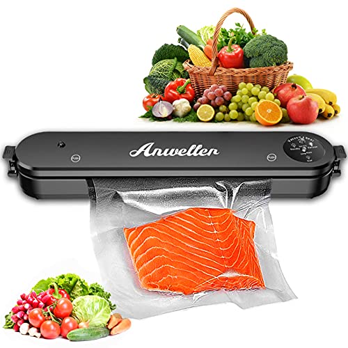 Anweller Vakuumiergerät, leichtes Folienschweißgerät für Sous Vide Kochen, für Folien bis 28 cm Breite, trockene feuchte…