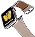 Compatible Iwatch Band 38mm 40mm - PEAK ZHANG Women Genuine Leather Replacement Strap Compatible Series 4 (40mm) Series 3/2 /1 (38mm) Sport Edition, Light Tan