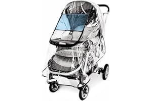 BEROCIA Stroller Rain Cover, Universal Stroller Weather Shield Windproof Waterproof for Baby Travel Protection from Sun Dust Snow
