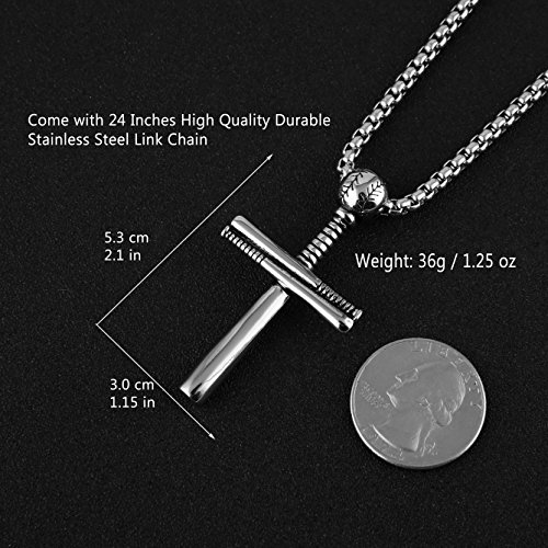 HZMAN Athletes Cross Necklace by Pendant Sports Stainless Steel