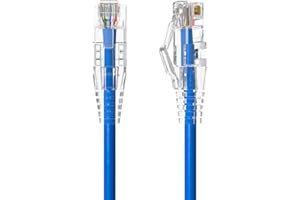 Cable Leader 4FT Slim Cat6a Ethernet Cable, 28AWG UTP Network Patch Cord, 10Gbps High Speed High-Density RJ45 LAN Wire - Blue