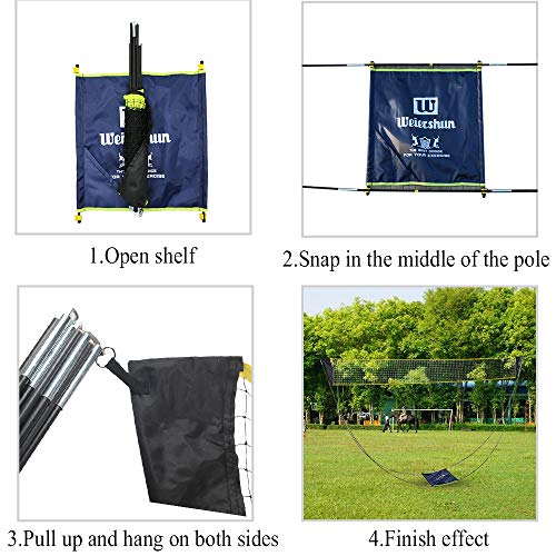 Quner Easy Setup Portable Badminton Net Foldable Net Rack with Carry