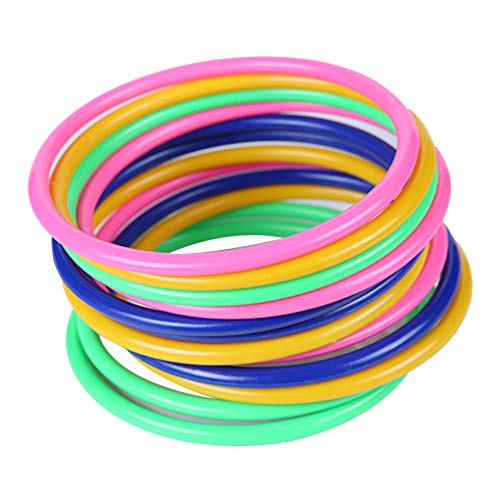 Tralntion 12PCS/Set Fun Game Intelligence Educational Toys Stacking Plastic Hoopla Ring Toss Cast Throw Circle Set Toy