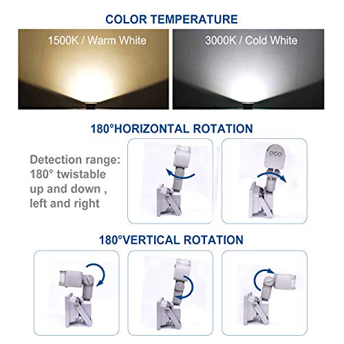 Motion Sensor Flood Lights Outdoor,10W Induction LED Lamp, IP65 Waterproof Spotlight,6500K LED Sensor Light,Security Light with US 3-Plug (Warm White-Gray)
