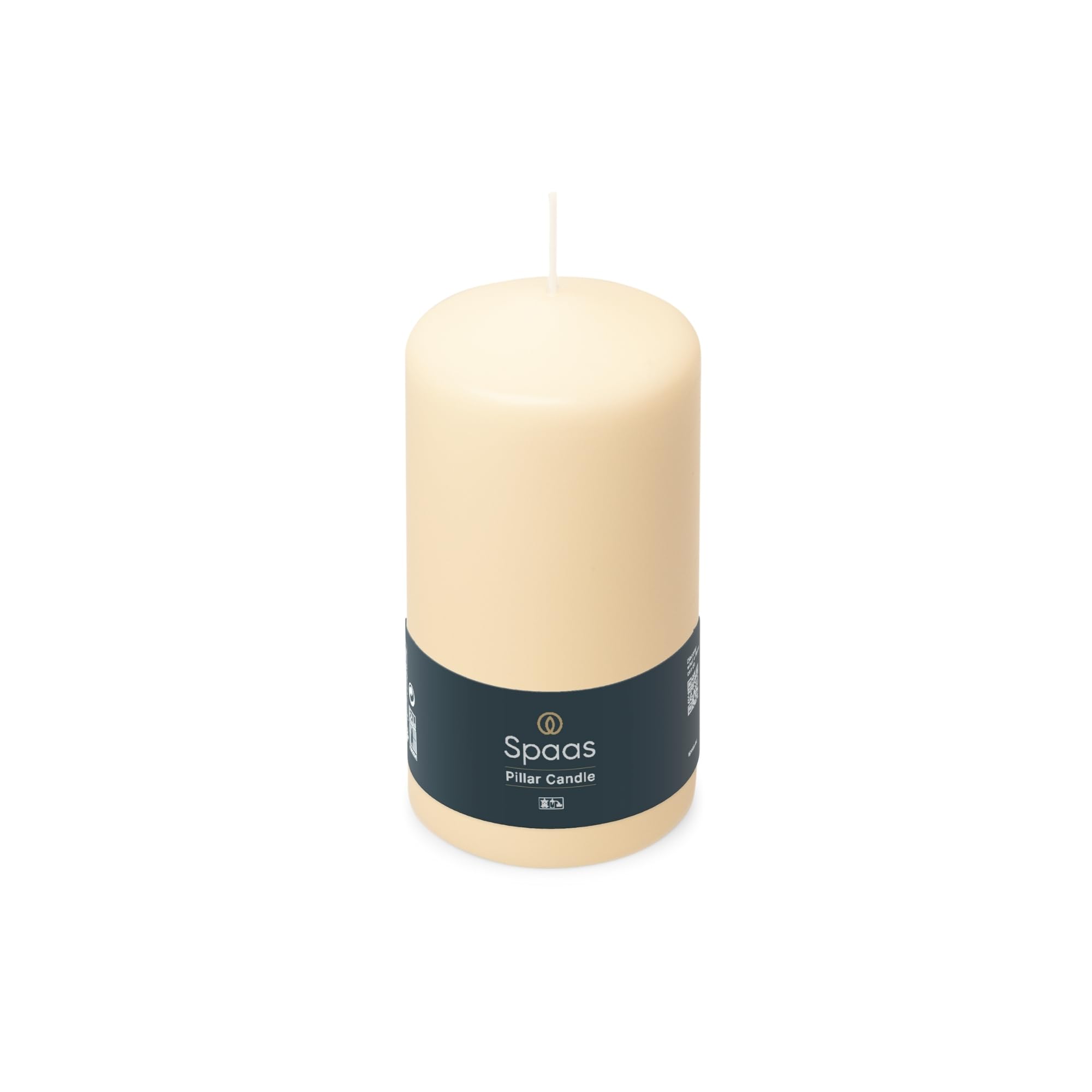 Ivyline S0073101037 Spaas Unscented Pillar Candle, 65 Hours, Ivory, 78mm Diameter, 150mm Height