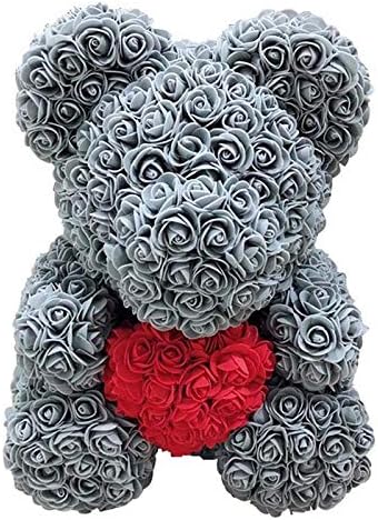 ASOSMOS Lovely Big Red Rose Flower Bear Toys Ornaments Gifts for Valentines