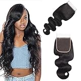 10A Brazilian Closure Body Wave 100% Unprocessed Virgin Human Hair Lace Closure 4X4 Free Part Natural Black