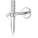 limerencia 20G Hypoallergenic Flat Back Push Pin Earring,Titanium Conch Nose Helix Tragus Piercing Jewelry for Women men,Implant Grade Threadless Press Fit Stud Earring(1pc)