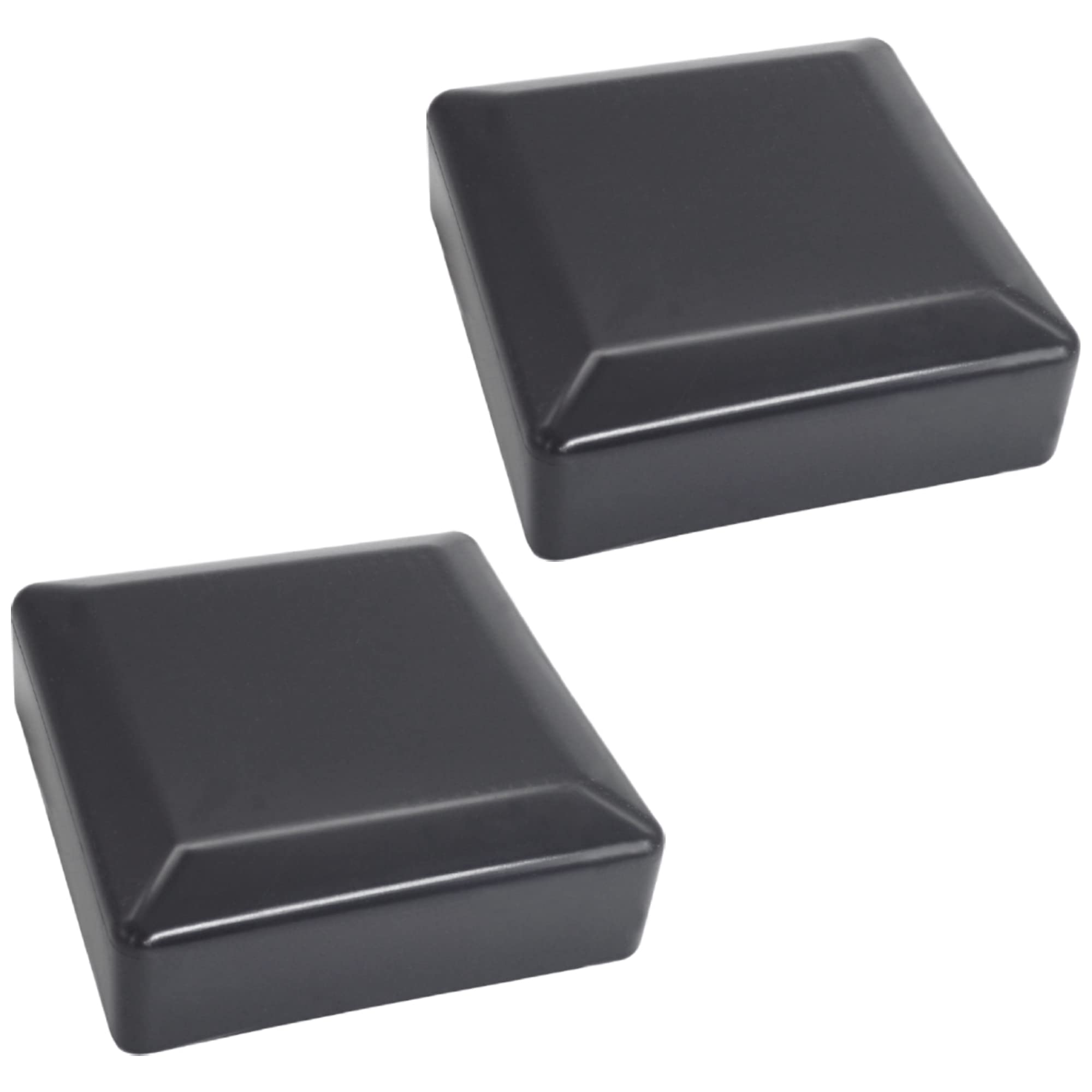SKIR'CO (2 pcs) Fence Post Caps, Square 100 x 100 mm Grey Plastic Caps for Fence Posts, Anthracite Grey RAL 7016 Colour